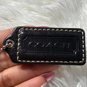 1.5” COACH Black Fob Bag Charm Hang tag Hangtag